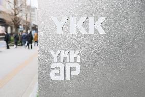YKK AP signboard and logo